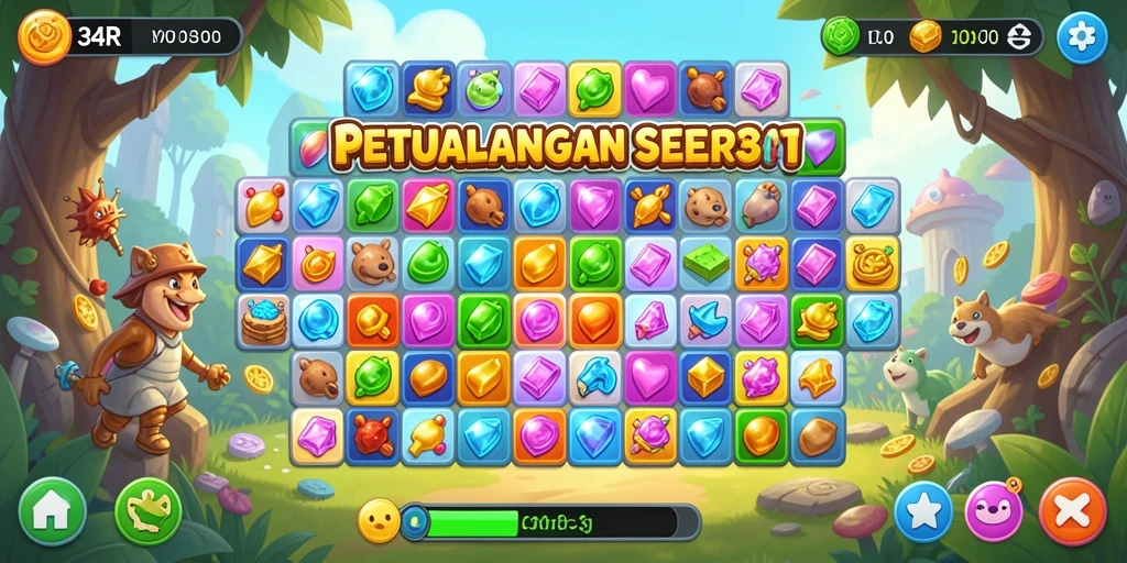 Screenshot gameplay 34R dengan elemen match-3 yang seru.