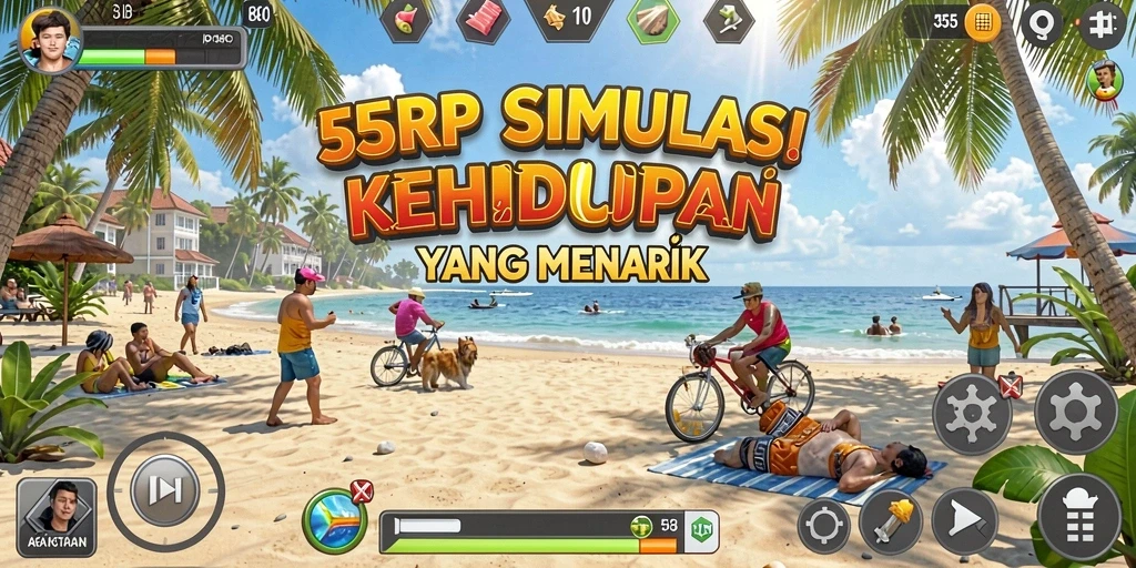 Tampilan gameplay 55RP yang menarik dan interaktif.