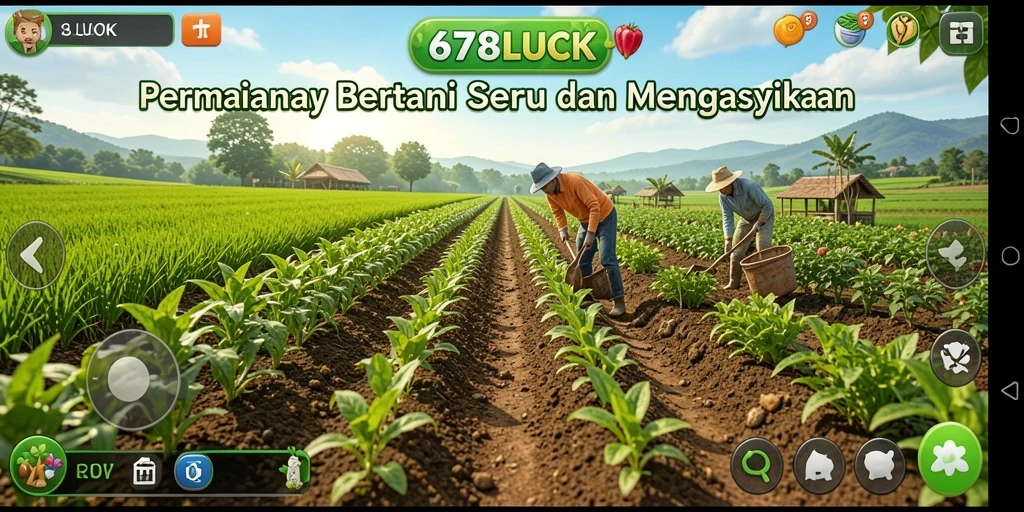 Tampilan menarik dari gameplay bertani di 678LUCK.