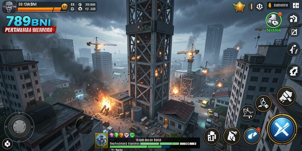 Tampilan gameplay menara pertahanan yang menarik di 789BNI.