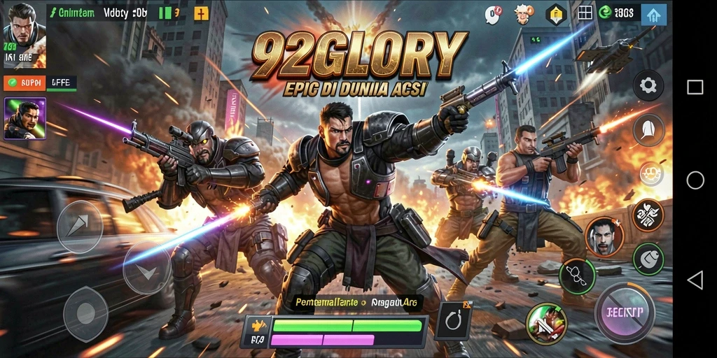 Tampilan aksi mendebarkan dari gameplay 92GLORY.