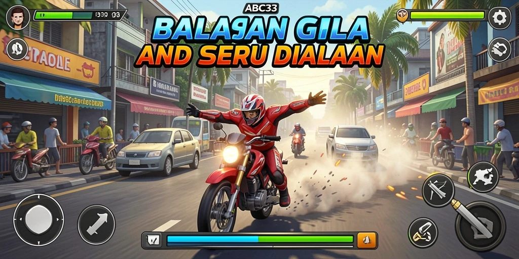 Screenshot ABC33 menunjukkan aksi balapan penuh kecepatan dan strategi.