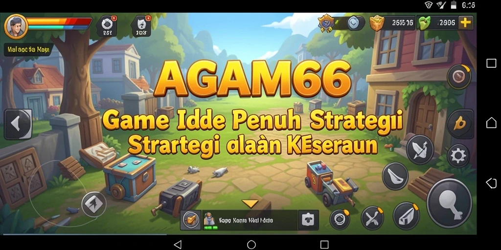 Tampilan gameplay AGAM66 yang menampilkan kemajuan karakter secara otomatis.