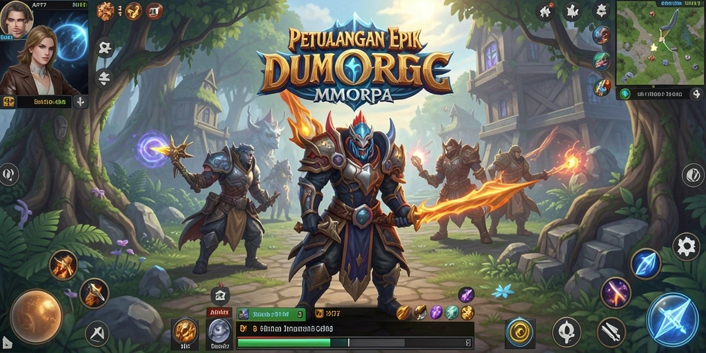 Screenshot menunjukkan aksi seru dalam permainan MMORPG API77.