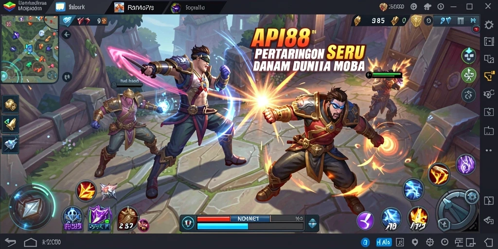 Screenshot utama API88 menampilkan aksi seru dalam pertarungan MOBA.