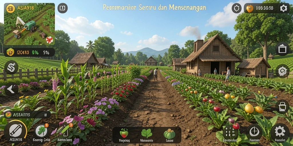 Screenshot utama ASIA918 menampilkan gameplay Farming yang seru.