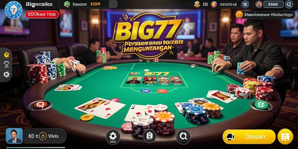 Screenshot menampilkan gameplay poker yang seru dan kompetitif.