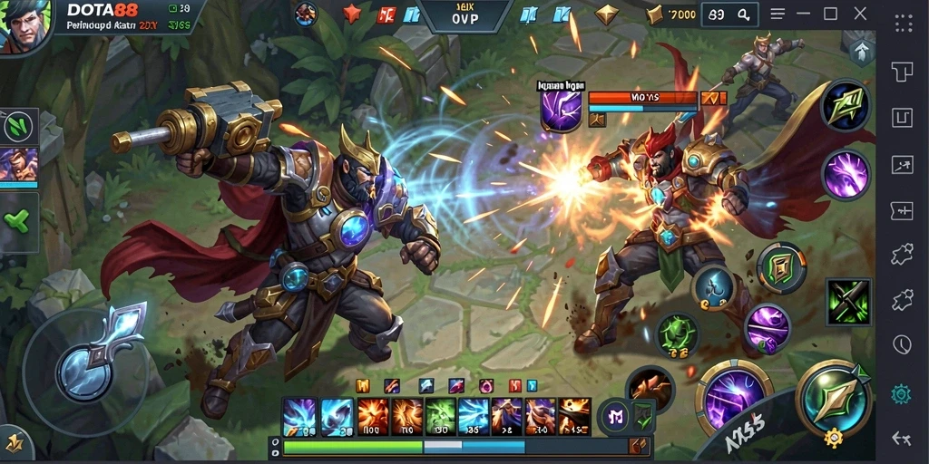 Tampilan gameplay DOTA88 yang penuh aksi mendebarkan.