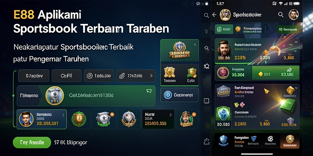 Tampilan utama aplikasi E88 menampilkan opsi taruhan olahraga yang menarik.