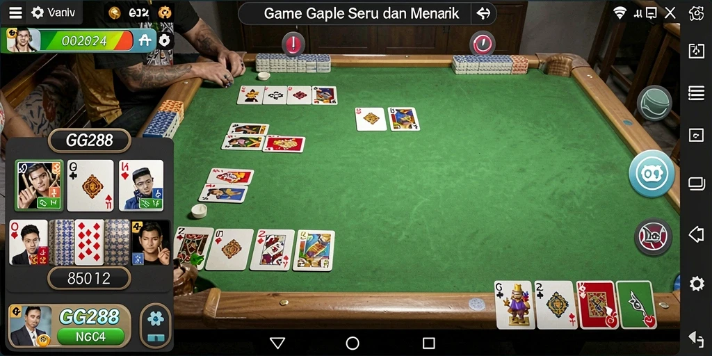 Tampilan seru gameplay Gaple di GG288 yang menarik.