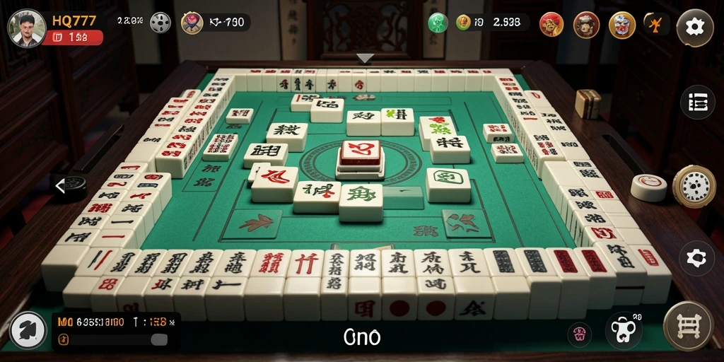 Tampilan gameplay HQ777 yang seru dan mendebarkan dalam permainan Mahjong.