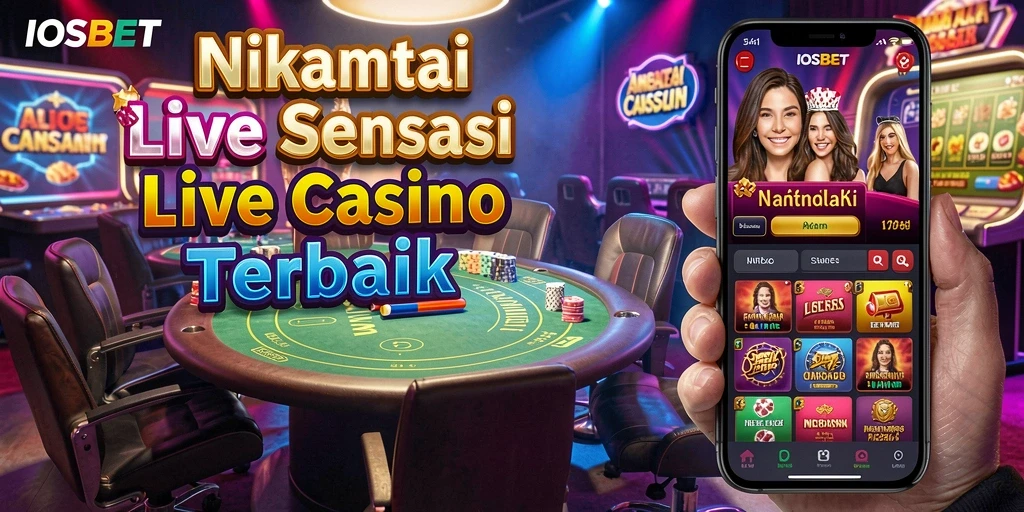 Tampilan gameplay Live Casino yang mendebarkan dan interaktif di IOSBET.