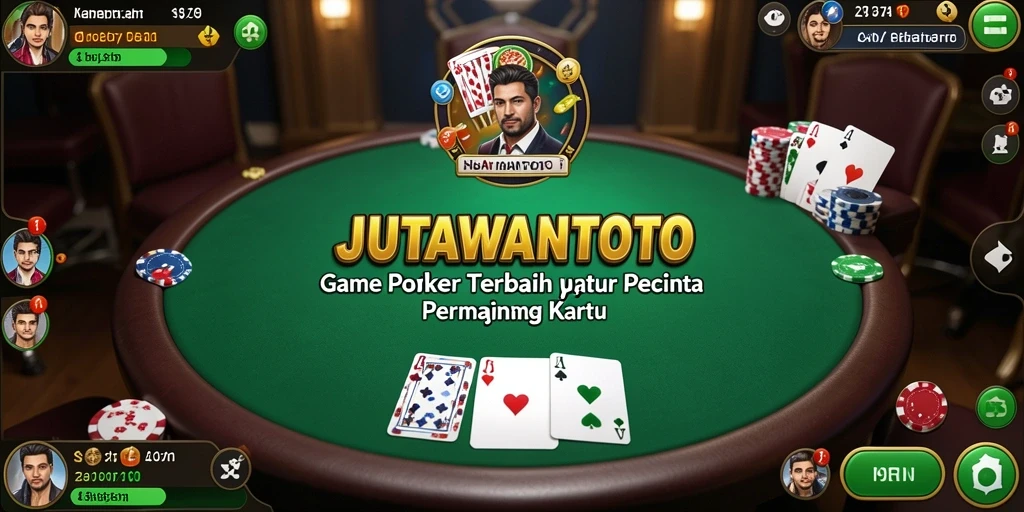 Tampilan screenshot JUTAWANTOTO menampilkan pengalaman bermain Poker yang menarik.