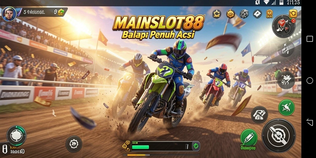 Tampilan gameplay balap mobil yang seru dan mendebarkan di MAINSLOT88.