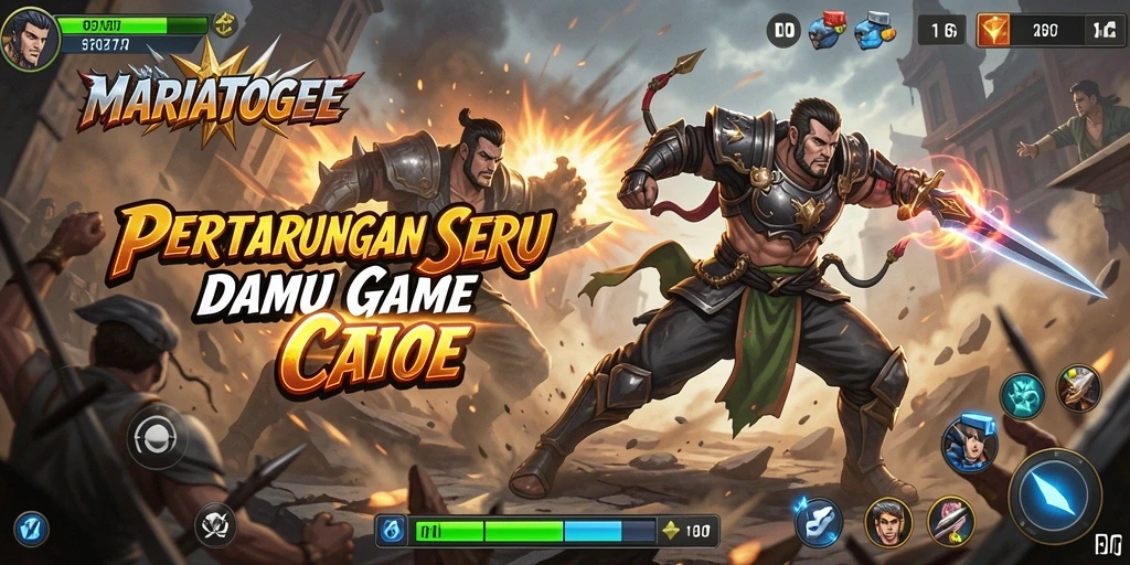 Screenshot menampilkan aksi pertarungan seru dari MARIATOGEL.