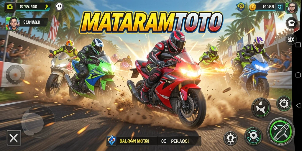 Gameplay seru balapan motor di MATARAMTOTO.