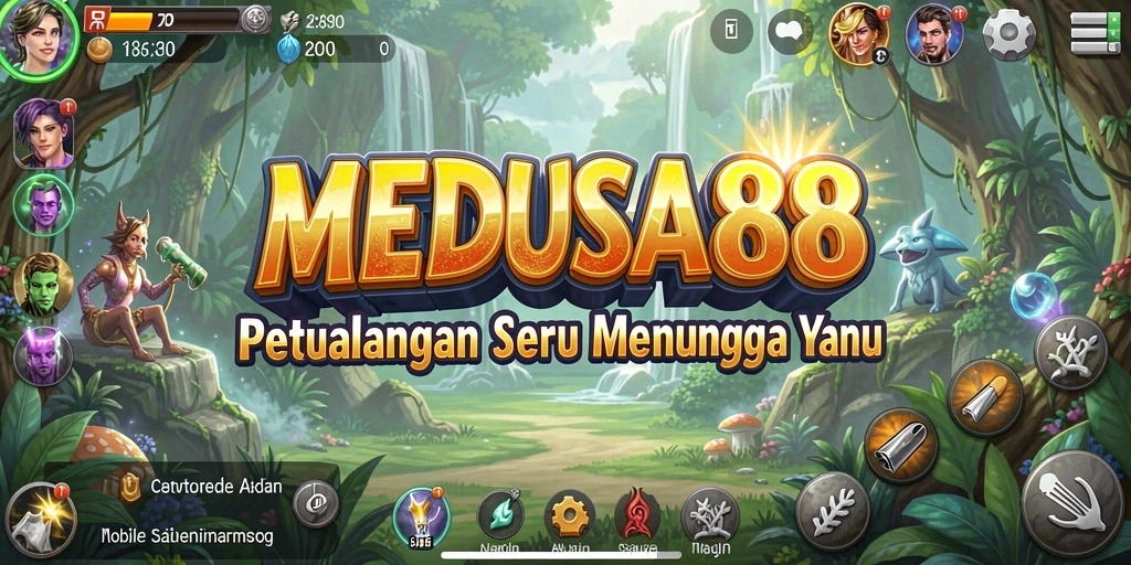 Screenshot utama MEDUSA88 menampilkan aksi petualangan yang seru dan tantangan mendebarkan.