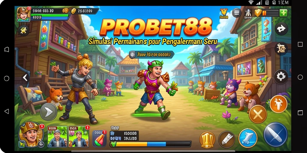 Tampilan utama PROBET88 menampilkan gameplay simulasi yang menarik dan interaktif.