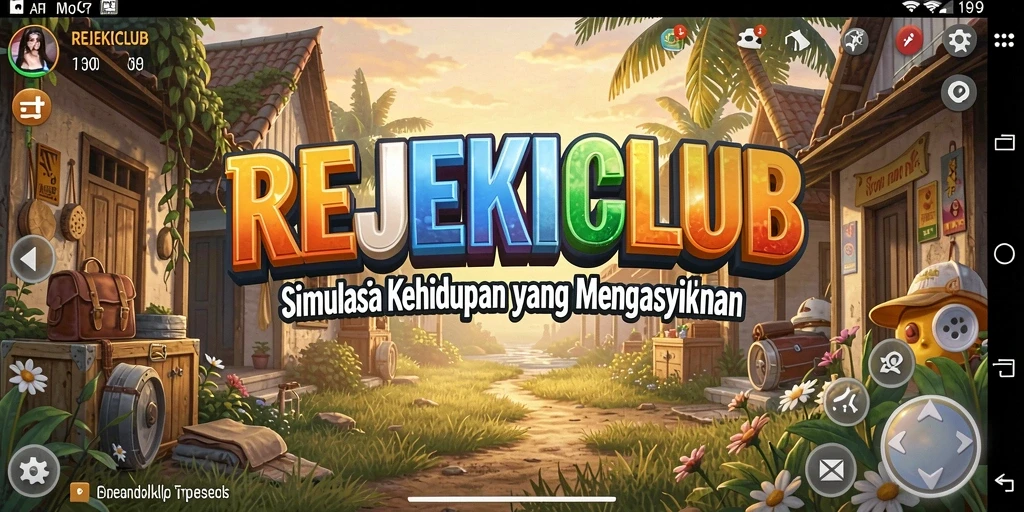 Screenshot utama REJEKICLUB menampilkan momen seru dalam gameplay Simulation.