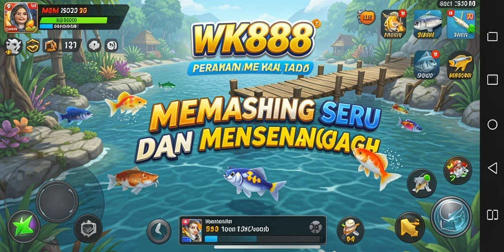 Tampilan gameplay yang menampilkan aksi memancing di WK888.