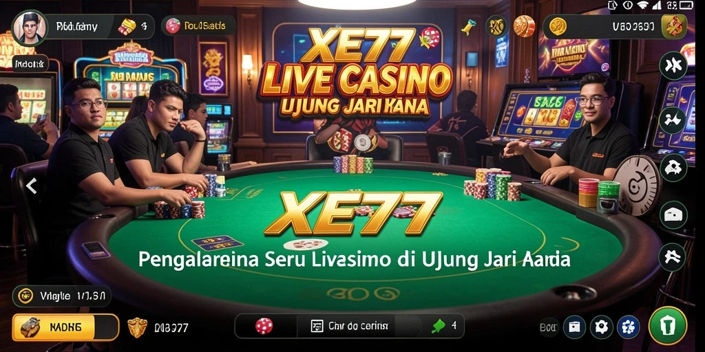 Gameplay mendebarkan XE77 dalam suasana Live Casino.